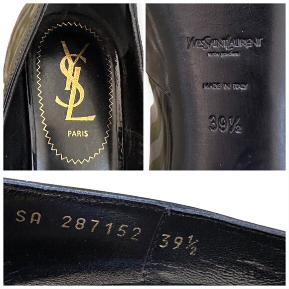 Yves Saint Laurent Palais 105 Peep Toe Pumps in Black Patent/ Leather, Size 39.5 - Picture 14 of 16